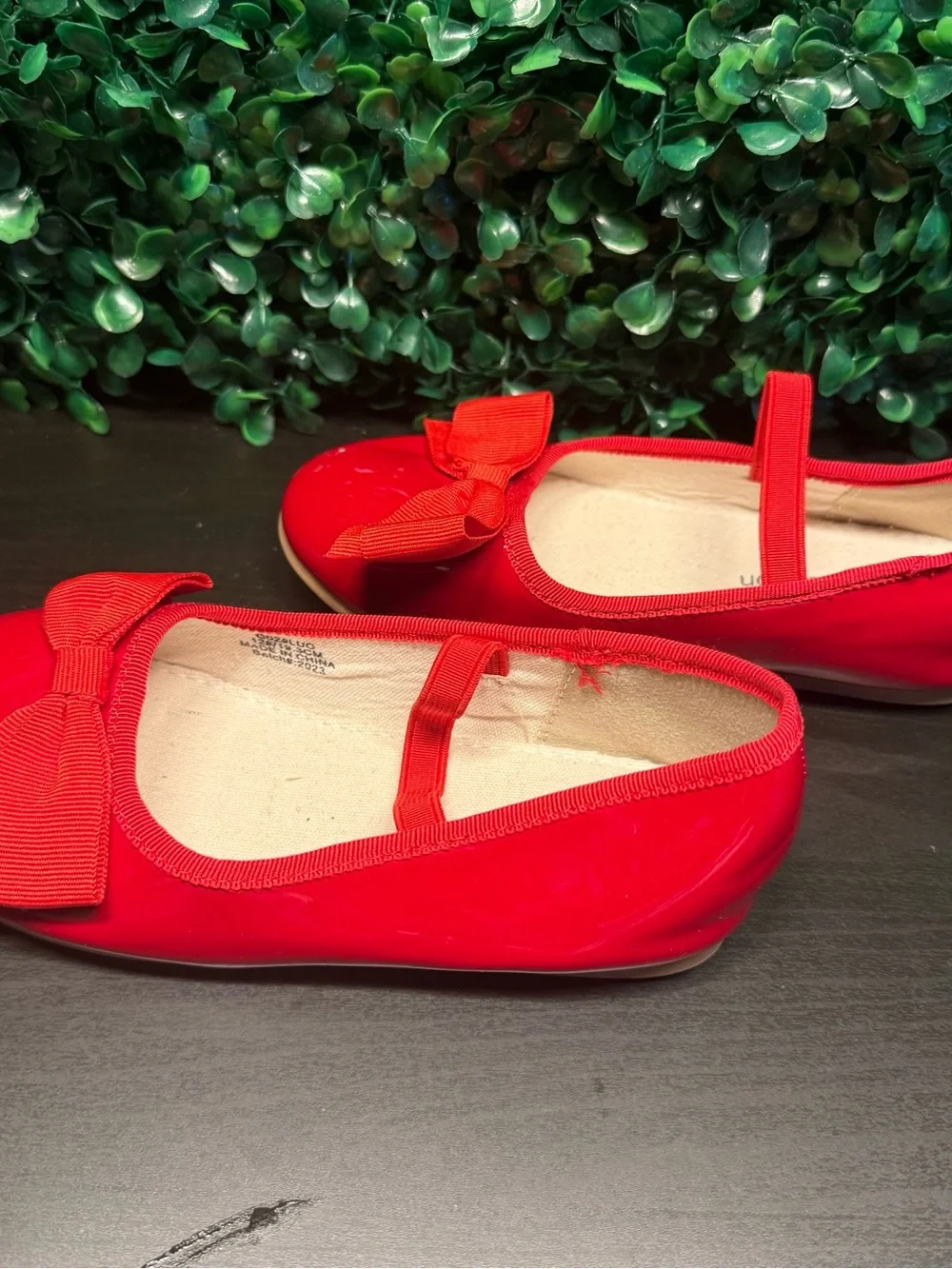 Girls' Red Patent Bow Mary Jane Flats